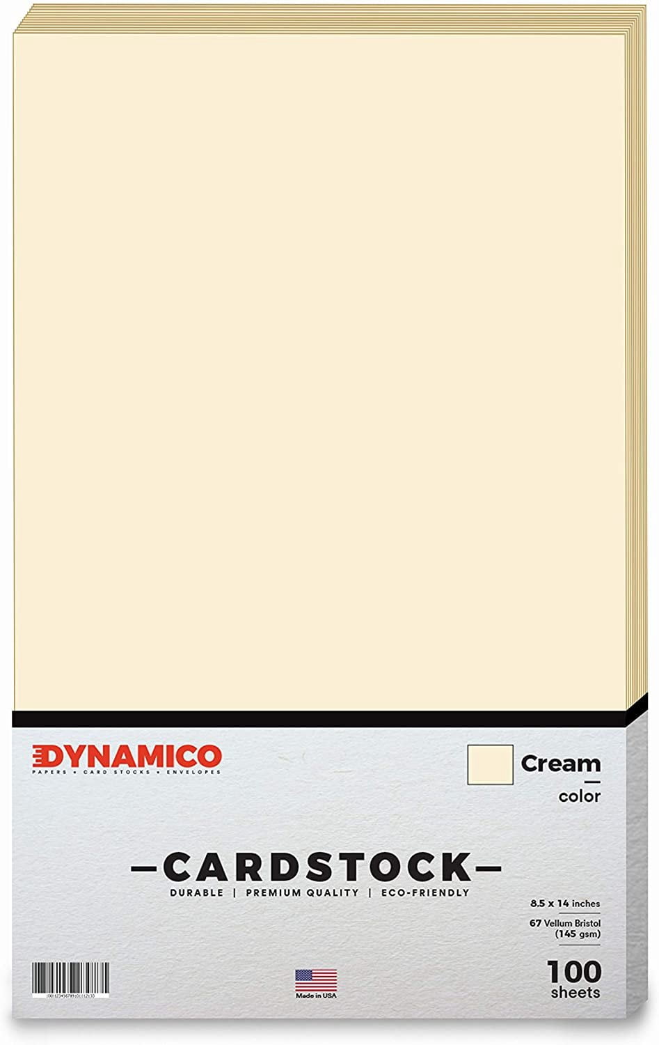 Cream 8.5 x 14" Pastel Color Cardstock Paper - for Cards and Stationery Printing | Medium to Light Weight Card Stock 67 LB Vellum Bristol | 100 Sheets