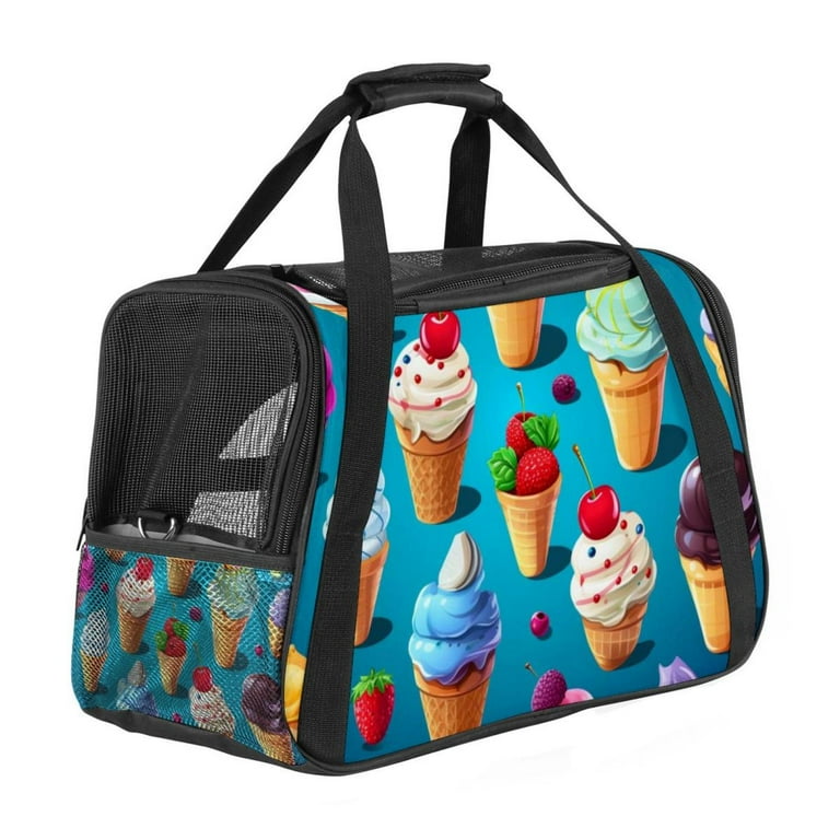 Cream 900D Oxford Cloth Pet Carrier for Small Dogs and s Durable Fabric Travel Bag with Nylon Webbing Handles 17x10x11.8 Inches Black Walmart