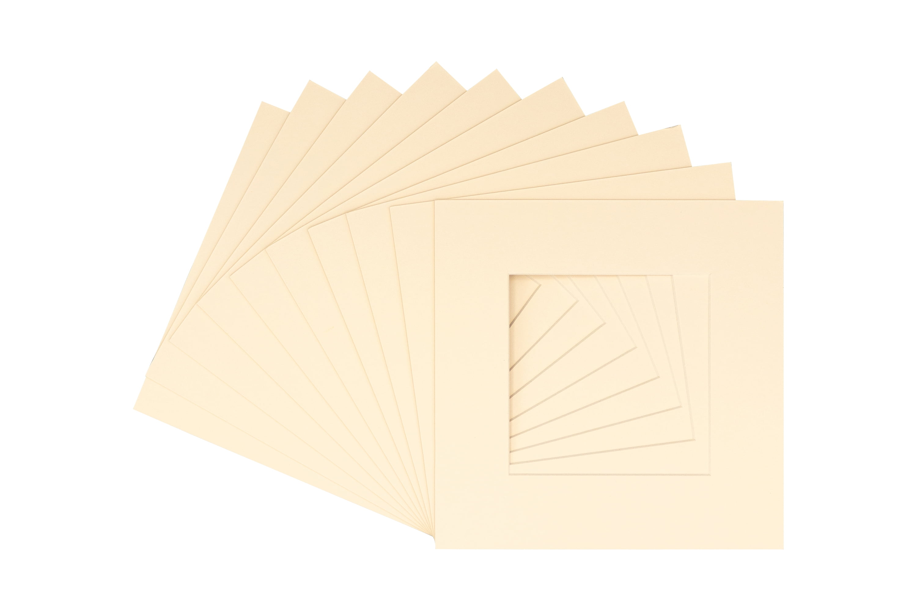 Cream Acid Free 7x7 Square Picture Frame Mat with White Core Bevel Cut