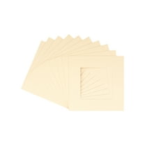 Cream Acid Free 7x7 Square Picture Frame Mat with White Core Bevel Cut for 5x5 Pictures - Fits 7x7