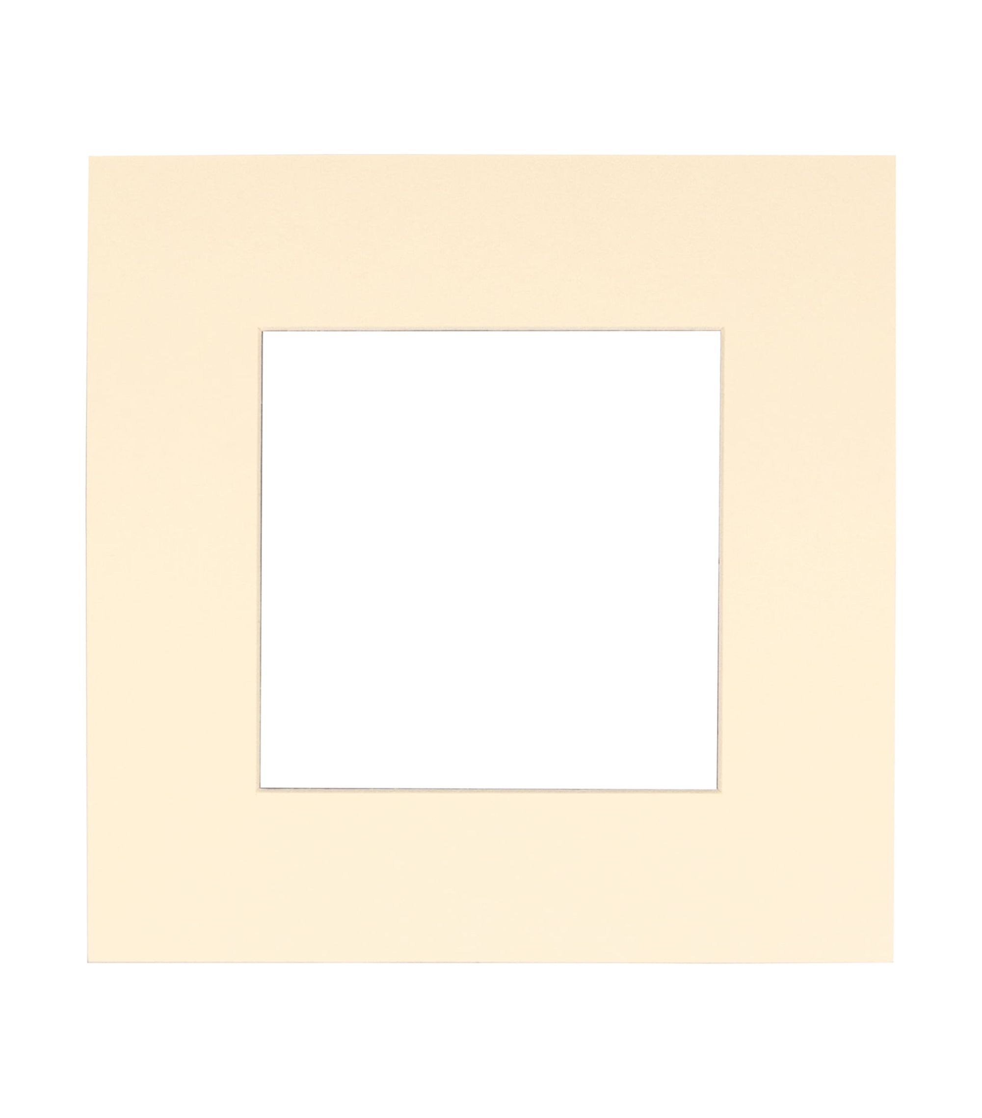 Cream Acid Free 7x7 Square Picture Frame Mat with White Core Bevel Cut