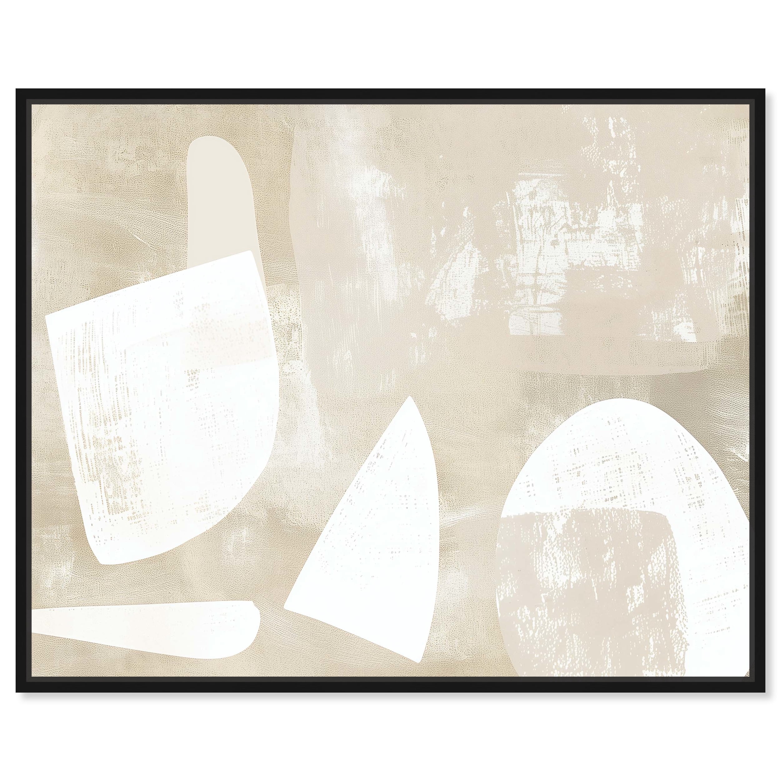 Cream And Ivory Modern Earth Tone Abstracts Canvas Wall Art by Art ...