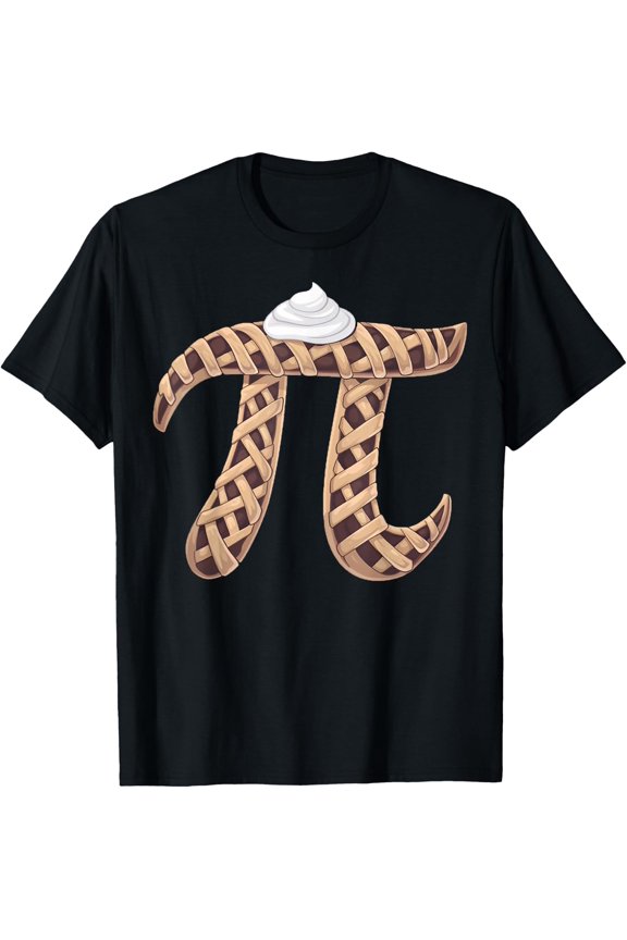 Cream And Pie 3.14 Pi Symbol Mathematics Pi Math Pun Pi T-Shirt Size S-5XL