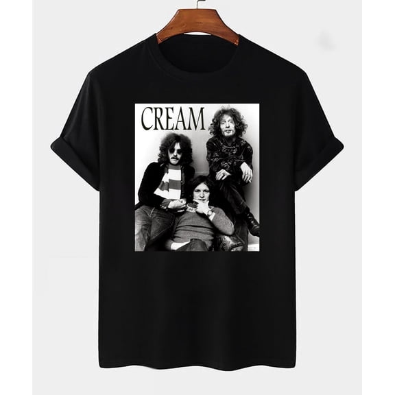 Cream Band poster T-shirt Black Short Sleeve All Sizes S-5XL TD66