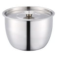 thumbnail image 1 of Cream Basin Nesting Serving Bowls Cereal Go Food Containers Lids Baking Pan Metal Salad, 1 of 6