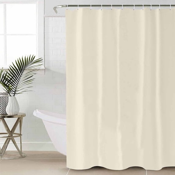 Cream Bathroom Curtain 72 Inch Shower Curtain with Hooks, Modern Art Beige Aesthetics Contemporary Luxury Waterproof Polyester Bath Curtain Washable Bathtub Curtain 72''x 72''
