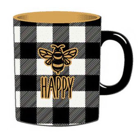 Cream Bee Happy 12 Oz Ceramic Mug