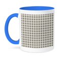 thumbnail image 1 of 3dRose, Cream Beige Gingham Plaid Pattern, 15oz Two-Tone Blue Mug, 1 of 7