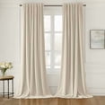 thumbnail image 1 of Cream Beige Velvet Curtains 90 inches Long 2 Panels - Luxury Pinch Pleated Room Darkening Window Drapes for Bedroom Living Room Thermal Insulated Super Soft, Back Tab Rod Pocket Elegant Decor, 1 of 6