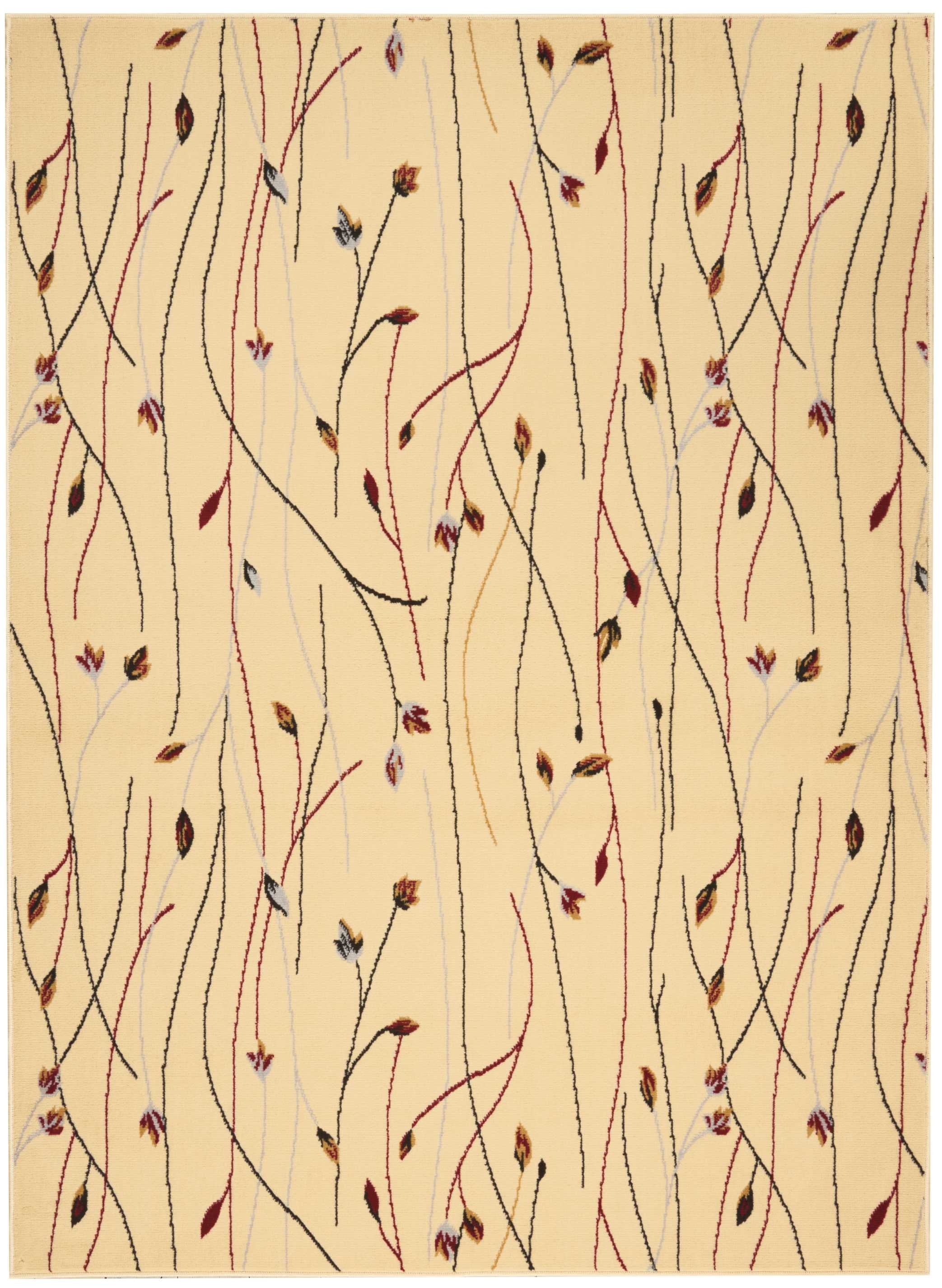 Cream Botanical Area Rug by Pinewood Grove