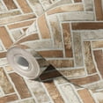 thumbnail image 1 of Cream Brick And Stone Textured Wallpaper, Embossed Wallcovering Roll: 41.7”W x 614”H- 177.80 sq ft, 1 of 6