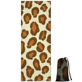thumbnail image 1 of Cream and Brown Of Leopard Print Hot Yoga Mat Towel Non Slip for Hot Yoga - Quick-Drying Yoga Mat Cover with 4 Corner Pockets with Travel Bag - Hot Yoga Towel Non Slip 74"x26", 1 of 6