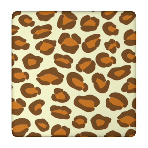 Cream and Brown Of Leopard Print Square Fitted Tablecloth with Elastic Edge,Square Table Cover,Washable Elastic Table Cover for Home Kitchen Party Decor 34"x34"