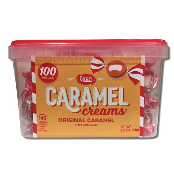 Goetze Candy Caramel Creams Square Tub 100 Pieces