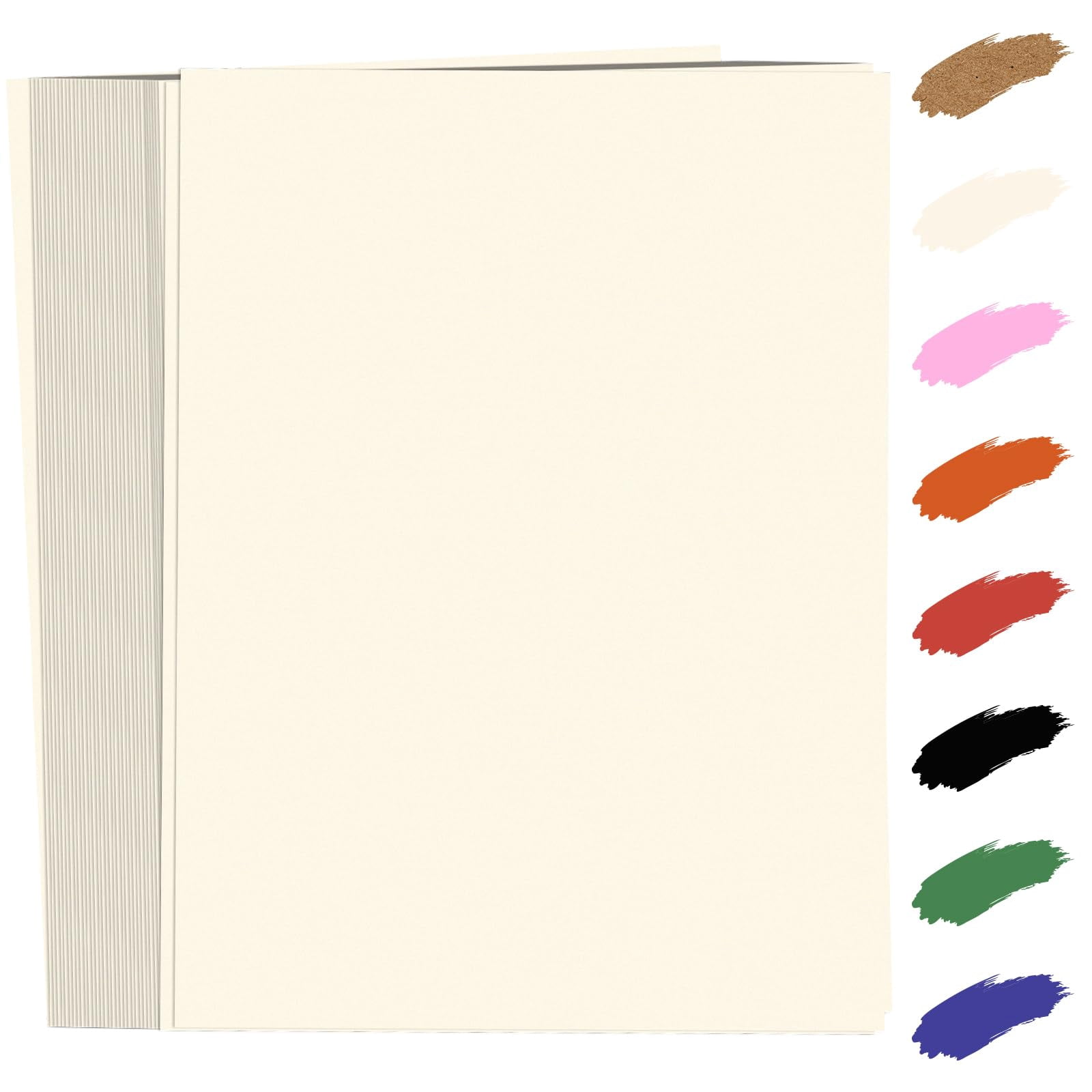 Cream Cardstock Paper 8.5'' X 11''  100 Sheets 180gsm/65 Lb Beige Printer Cover Card Stock Construction For Making Printing Craft Drawing Scrapbooking School Supplies