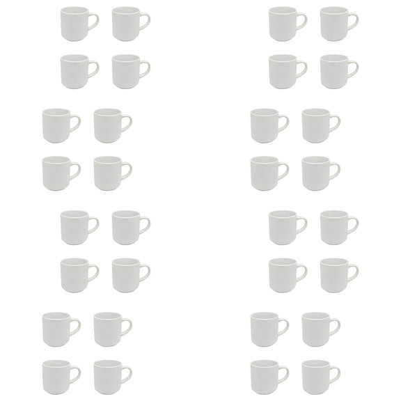 Cream Ceramic Sublimation Mug by Make Market  10oz Stackable Stoneware Drinkware - Microwave & Dishwasher Safe - Customizable for Heat Transfer - 8 Pack