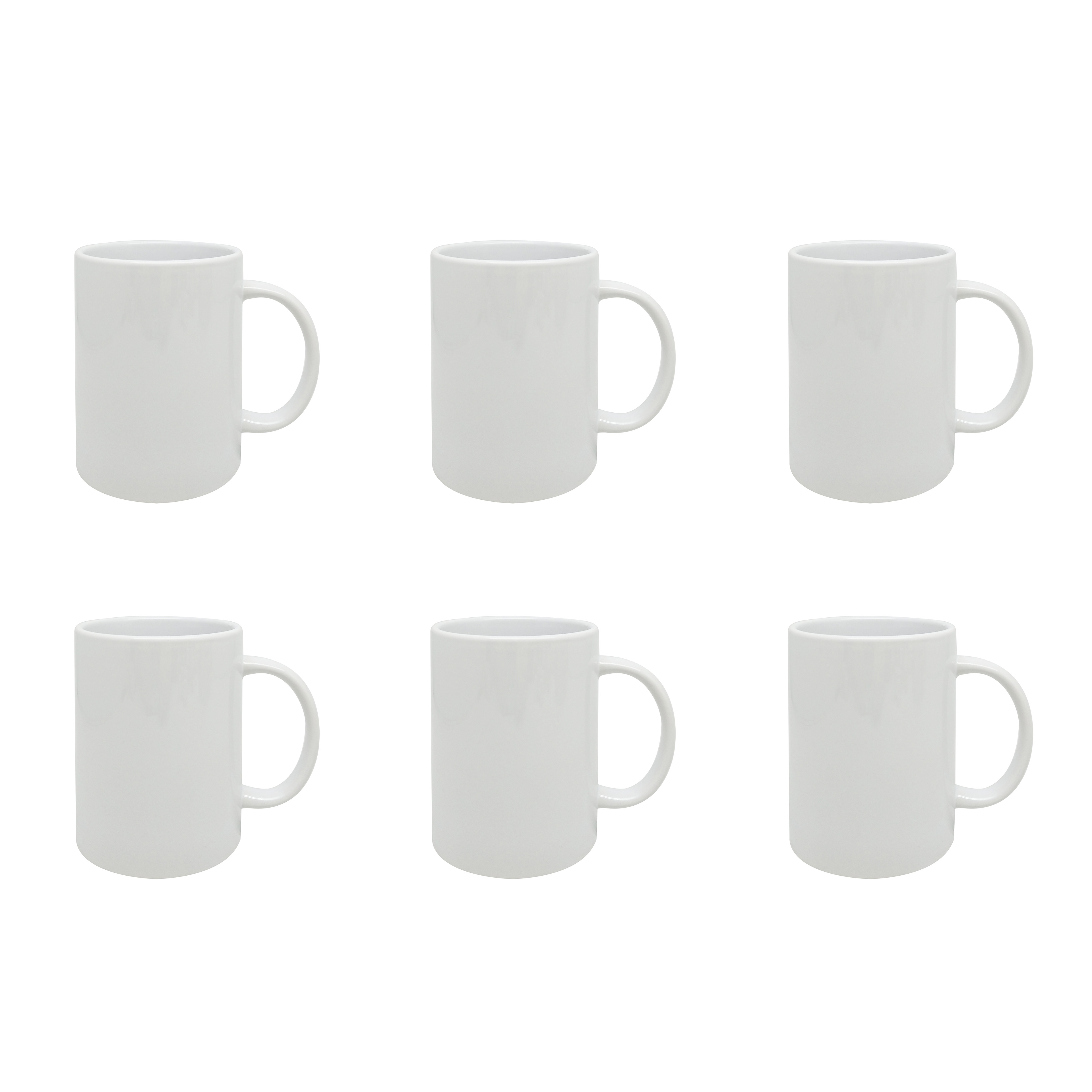 Cream Ceramic Sublimation Mug by Make Market  15oz Stoneware Drinkware for Custom Heat Transfer - Microwave & Dishwasher Safe - 6 Pack