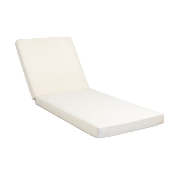 Cream Chaise Lounge Arm Resting Cushion - Water-, 27.9”w X 76.8”d 4.04”h, Foam, With Tie Straps Back Cream, 27.75”w Foam Filled, Attachments