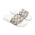 thumbnail image 1 of Cream Checkered Women's Slide Sandals Slippers, 1 of 8