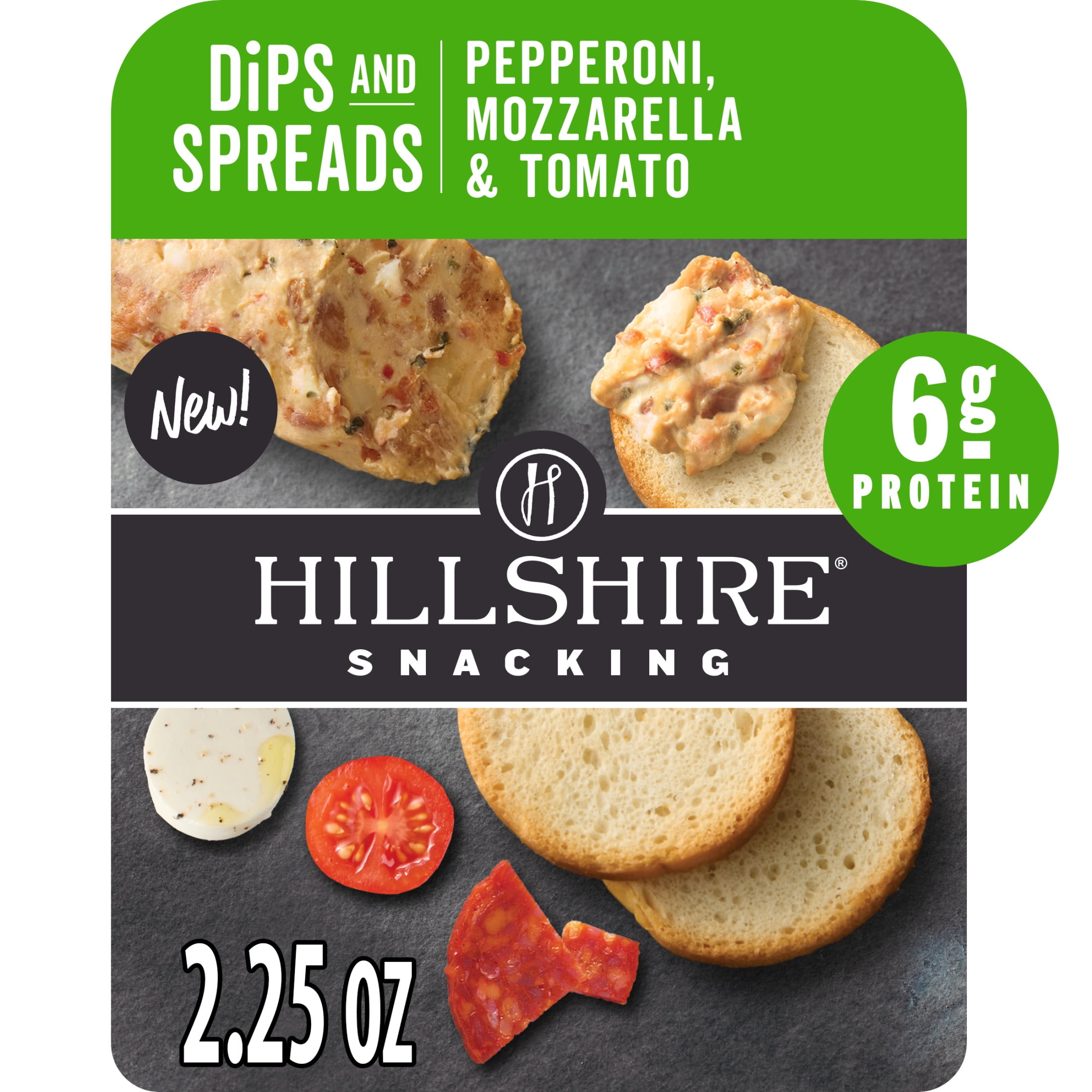 Hillshire Snacking Pepperoni, Mozzarella & Tomato, Refrigerated Spreads, 2.25 oz (Refrigerated)