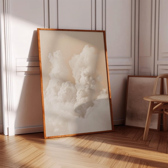 Cream Cloud Wall Art, Dreamy Neutral Sky Print for Nursery or Bedroom, Minimalist Serene Aesthetic Cloud Photography Poster , Poster Print Only