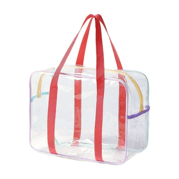 Cream Colour Large Capacity Pvc Swimming Transparent Put Water Beach Bag Shoulder Bag Storage Bag Wash Bag