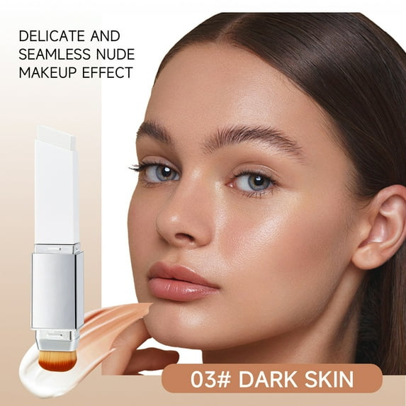Cream Concealer Stick, Butter Glow Concealer, Korean Color-Changing Foundation Stick, Portable Hydrating Lightweight Foundation Stick, Under-Eye Circles & Skin Imperfections, Dark Skin