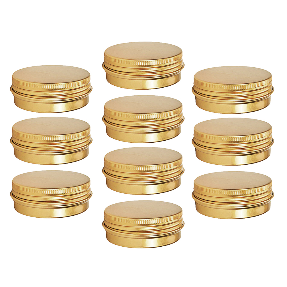 Cream Container Portable Storage Boxes Gold Threaded Aluminum Travel