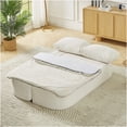 thumbnail image 1 of Cream Convertible Sleeper Sofa Bed, Foldable Futon Couch with Plush Cushion for Living Room, Apartment, No Assembly Needed, 1 of 4