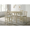 thumbnail image 1 of Cream Counter Height 5PC Dining Set | Square Wood Table & Upholstered Chairs | Contemporary Style for Dining Room | Seats 4 | 35.4"W | Rustic Transitional, 1 of 7