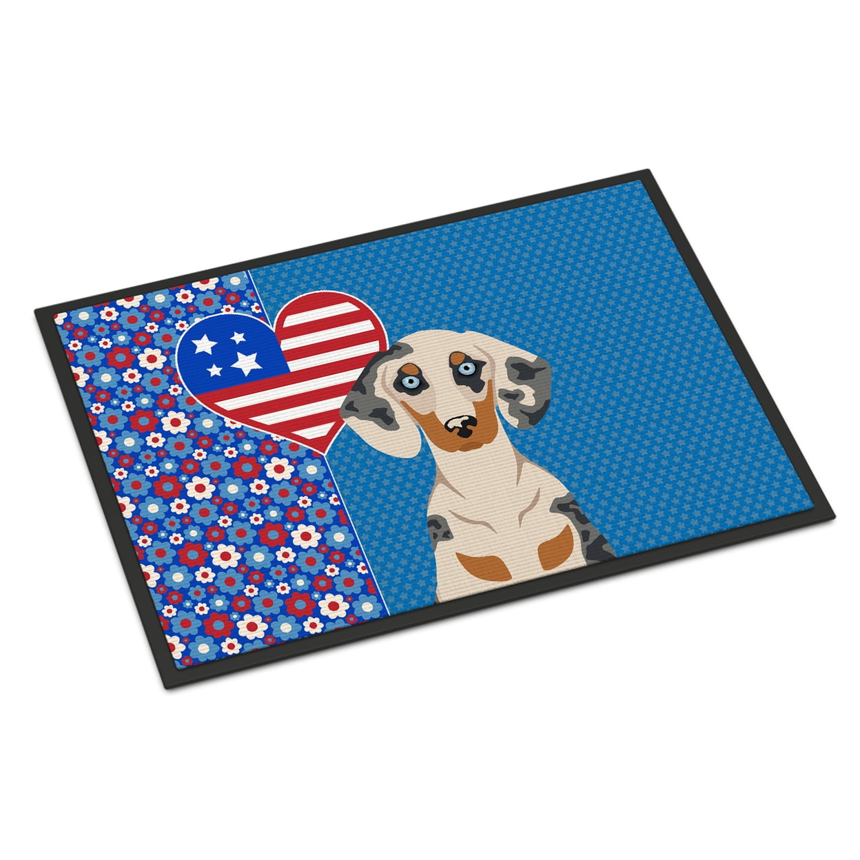 Cream Dapple Dachshund USA American Indoor or Outdoor Mat 24x36