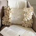 thumbnail image 1 of Cream Decorative Lumbar Pillow Cover 12" x 16" | Modern Satin Oblong Cushion Cover Abstract | Crystal Hand Embroidery Pillowcases for Bed, Couch & Sofa, Modern Home Décor - Gleam And Grace, 1 of 9
