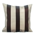 thumbnail image 1 of Cream Decorative Throw Pillow Covers 16x16 inch (40x40 cm), Faux Leather Decorative Zippered Pillow Covers, Striped, Modern Handmade Pillowcases - Alternating Choco, 1 of 3