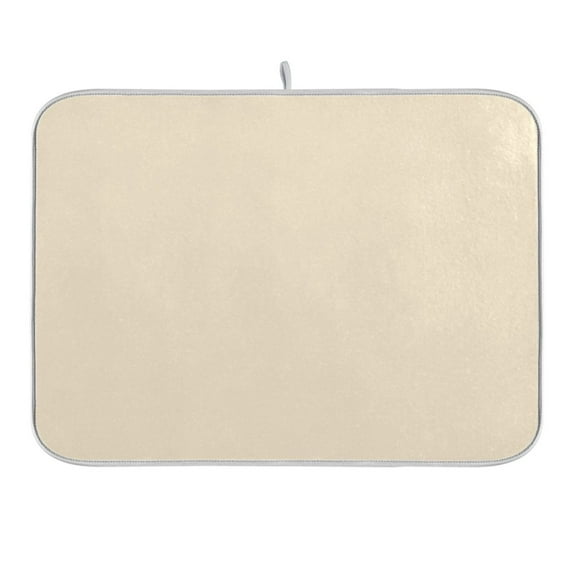 Cream Dish Drying Mat 16x18 Absorbent Microfiber Draining Rack Pad for Kitchen Counter Sink