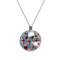 thumbnail image 1 of Cream Elegant Glass Circular Pendant Necklace - Stylish Necklaces for Women, 1 of 5