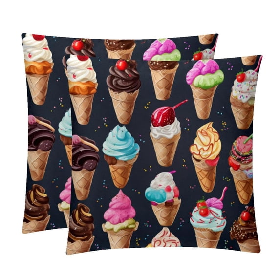 Cream Elegant Velvet Bed Pillow Covers Set - Decorative Pillows with Unique Patterns, Chair Pillow Covers - 16x16, 18x18, 20x20 inches for Any Occasion - Set of 2 Items