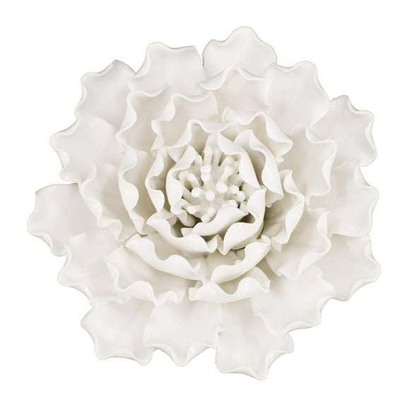Cream Exaggerated 6" Ceramic Flower Wall Art