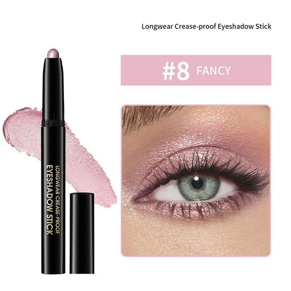 Cream Eye Shadow Brightener Stick Makeup, Monochrome Cream Glitter-Shimmer Eye Shadow Stick Palette Makeup, Cream Waterproof Long Lasting High Pigmented Eye Shadow (Fancy)