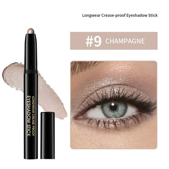 Cream Eye Shadow Brightener Stick Makeup, Monochrome Cream Glitter-Shimmer Eye Shadow Stick Palette Makeup, Cream Waterproof Long Lasting High Pigmented Eye Shadow (Champagne)