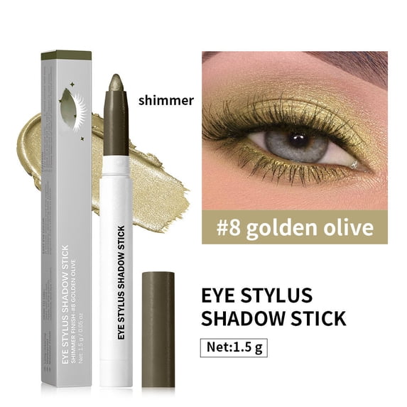 Cream Eyeshadow Stick Long-Lasting Waterproof Matte & Shimmer Eyeshadow Pen, Highly Pigmented, Blendable, Crease-Proof, Vegan Formula, Golden Olive Color