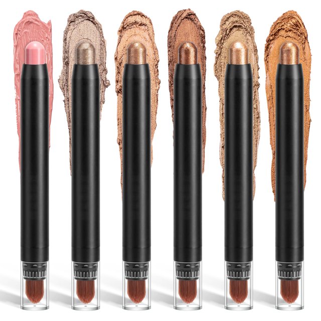 Cream Eyeshadow Stick Sets with Blending Brush,Hypoallergenic Matte and