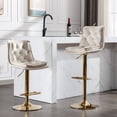 thumbnail image 1 of Cream Fabric 2 - Piece Bar Stools with Swivel Feature / Height - Adjustable for Commercial Bars, 1 of 7
