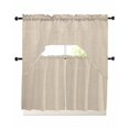 thumbnail image 1 of Cream Farmhouse Kitchen Curtains Sets 24 Inch Length with Valance, Vintage Country Monochrome Textured Swag Valances and Tiers Curtain Set Drapes Swag Curtains for Living Room, Bathroom, Bedroom, 1 of 6
