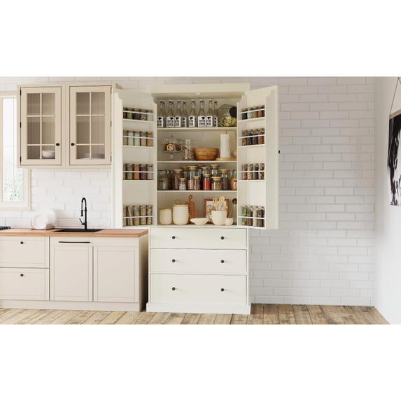 Order Drawer Cream Finish - 3 Slide - out Drawers for Convenient Access - Kitchen ...