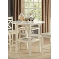 thumbnail image 1 of Cream Finish Counter Height Table - 40" Round Wood Dining Table w/ Drop Leaves, Stemware Rack. Maple Veneer Top, Cream Finish. Ideal for Kitchen or Dining Room., 1 of 6