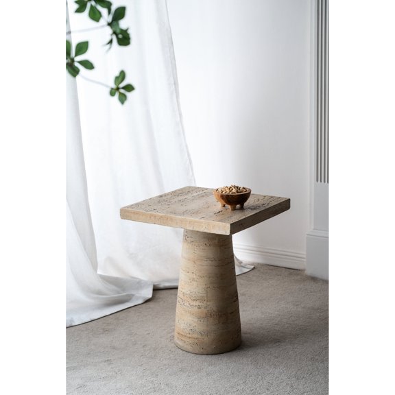 Cream Finish Side Table / Used in Bedroom or Living Area / Blends Well with Interior