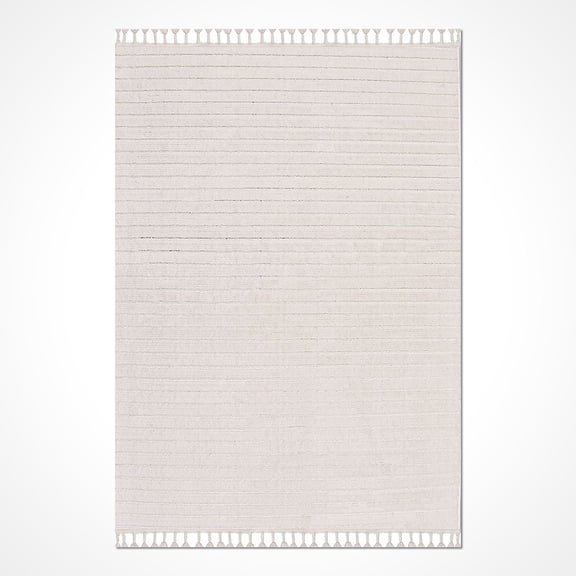 Cream Flat Pattern Polyester Area Rugs for Living Room Jacquard Textured Modern Rugs Soft Geometric Rug for Bedroom Washable Rug Non-Slip Bohemian Carpet Perfect for Dining Room Office Beige