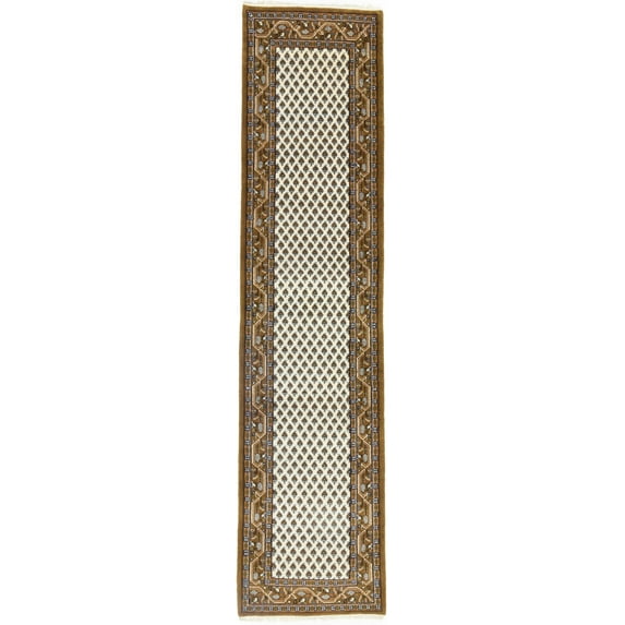 Cream Floral 3X11 Indo Botemir Oriental Runner Rug