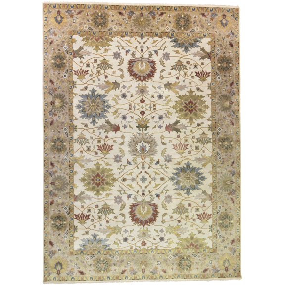 Cream Floral Osh Chobi 10X14 Peshawar Oriental Rug