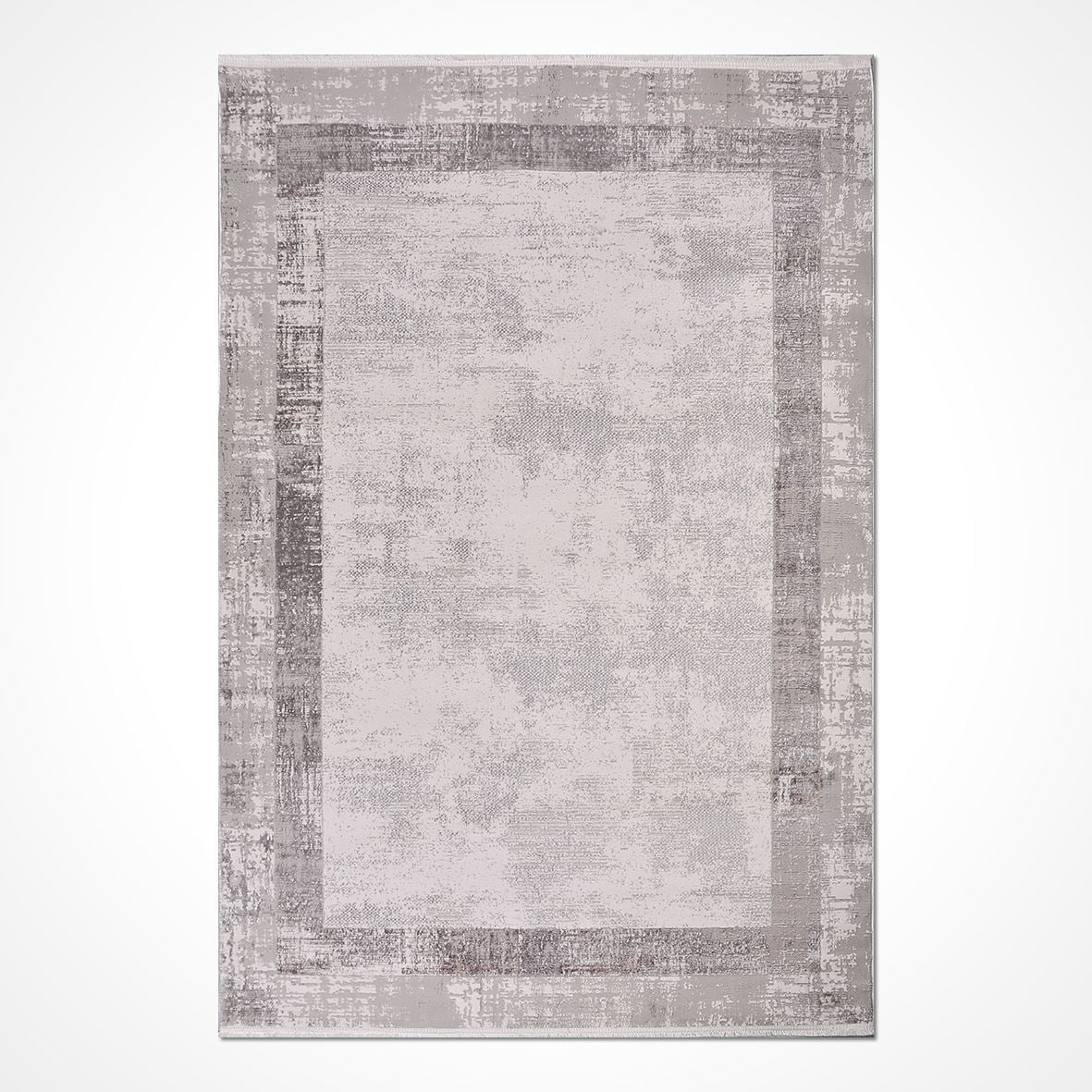 Cream Frame Acrylic Area Rugs for Living Room Jacquard Textured Modern ...